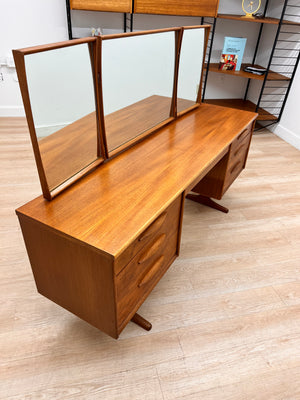 Mid Century Triple Mirror Vanity by Austinsuite Furniture