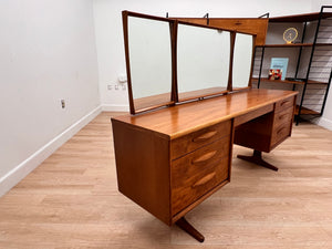 Mid Century Triple Mirror Vanity by Austinsuite Furniture