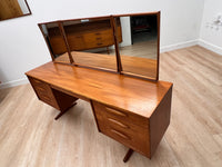 Mid Century Triple Mirror Vanity by Austinsuite Furniture