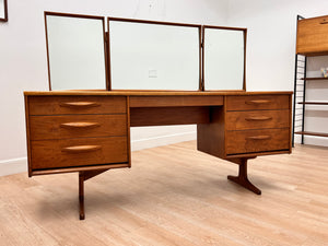 Mid Century Triple Mirror Vanity by Austinsuite Furniture