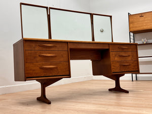 Mid Century Triple Mirror Vanity by Austinsuite Furniture