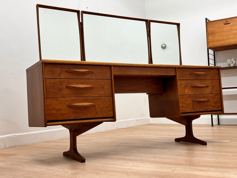 Mid Century Triple Mirror Vanity by Austinsuite Furniture