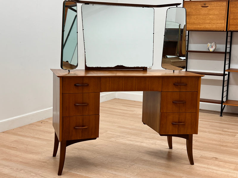 Mid Century Triple Mirror Vanity by Wrighton Furniture