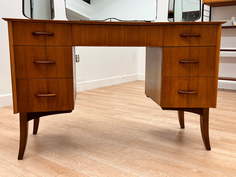 Mid Century Triple Mirror Vanity by Wrighton Furniture