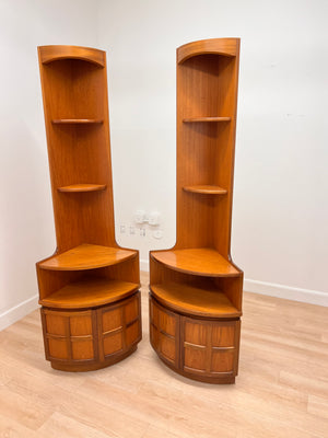 Mid Century Corner Unit/Bookshelves Pair By Nathan Furniture of London