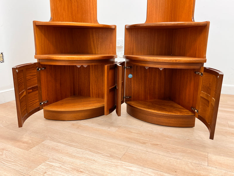 Mid Century Corner Unit/Bookshelves Pair By Nathan Furniture of London