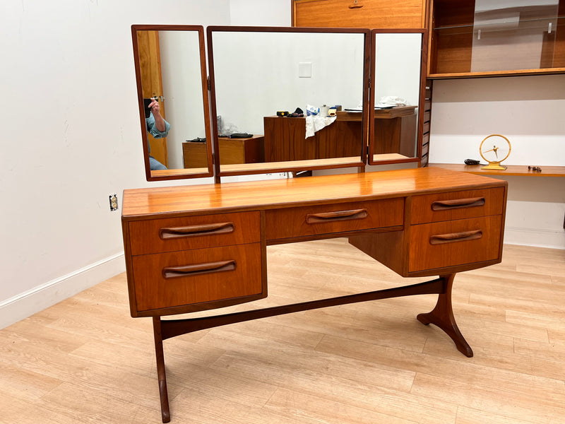 Mid Century Triple Mirror Vanity by G Plan