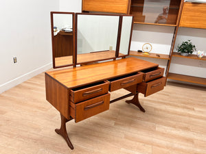 Mid Century Triple Mirror Vanity by G Plan